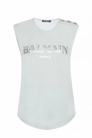Top bez rękawów z nadrukowanym logo, zdjęcie 1 Top bez rękawów z nadrukowanym logo od Balmain